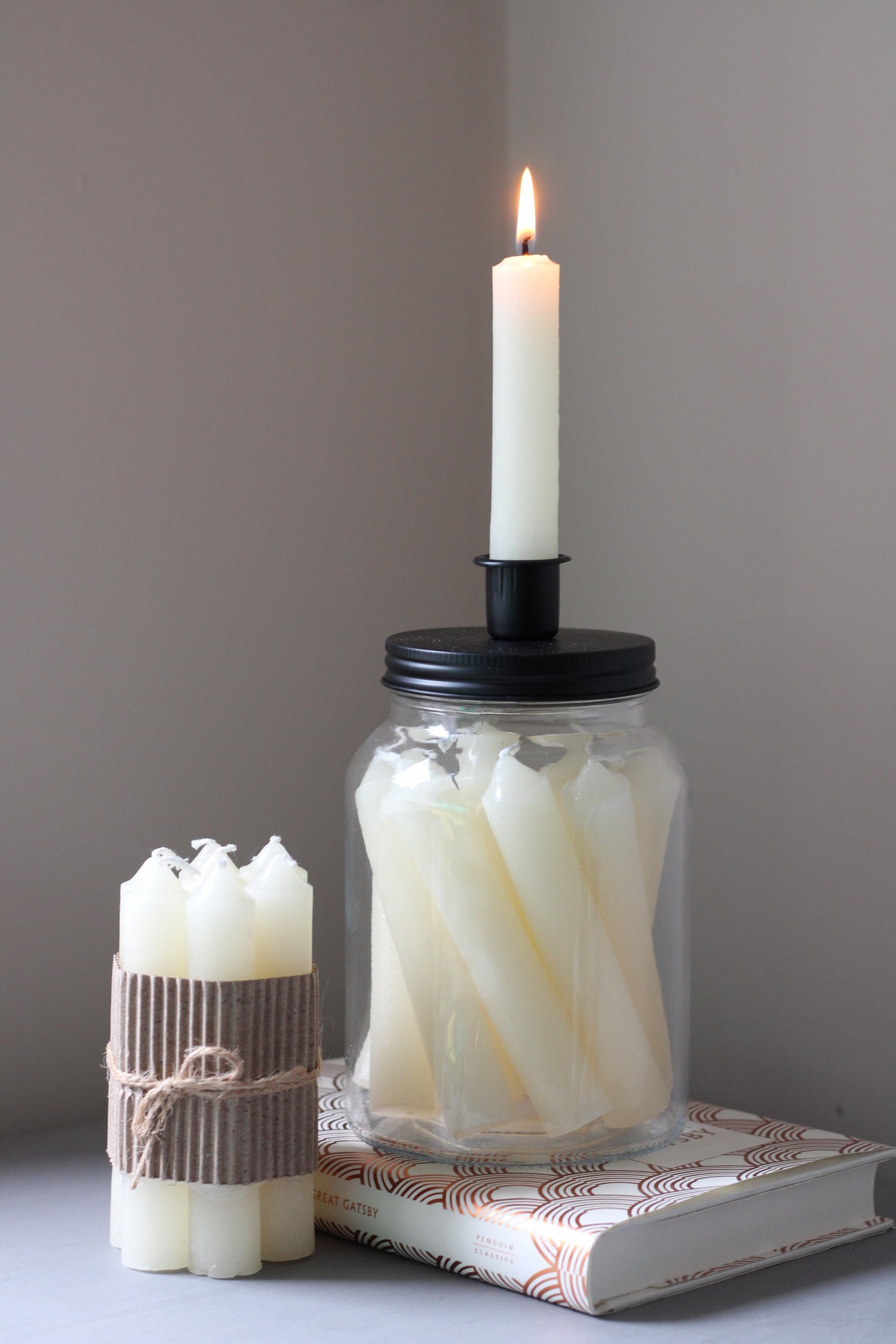 CANDLE STORAGE JAR - BLACK