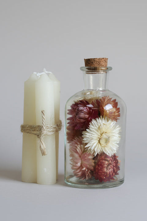 DRIED FLOWER CANDLE BOTTLE