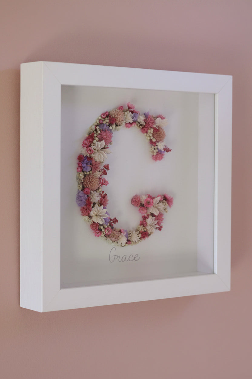 PERSONALISED FLORAL FRAME - 24x24 CM