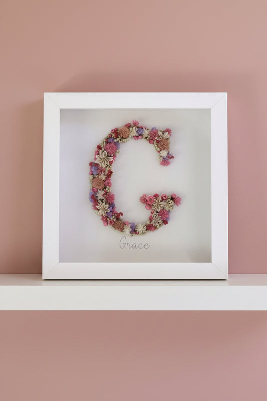 PERSONALISED FLORAL FRAME - 25x25 CM