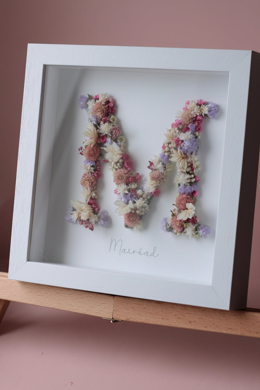 PERSONALISED FLORAL FRAME - 24x24 CM