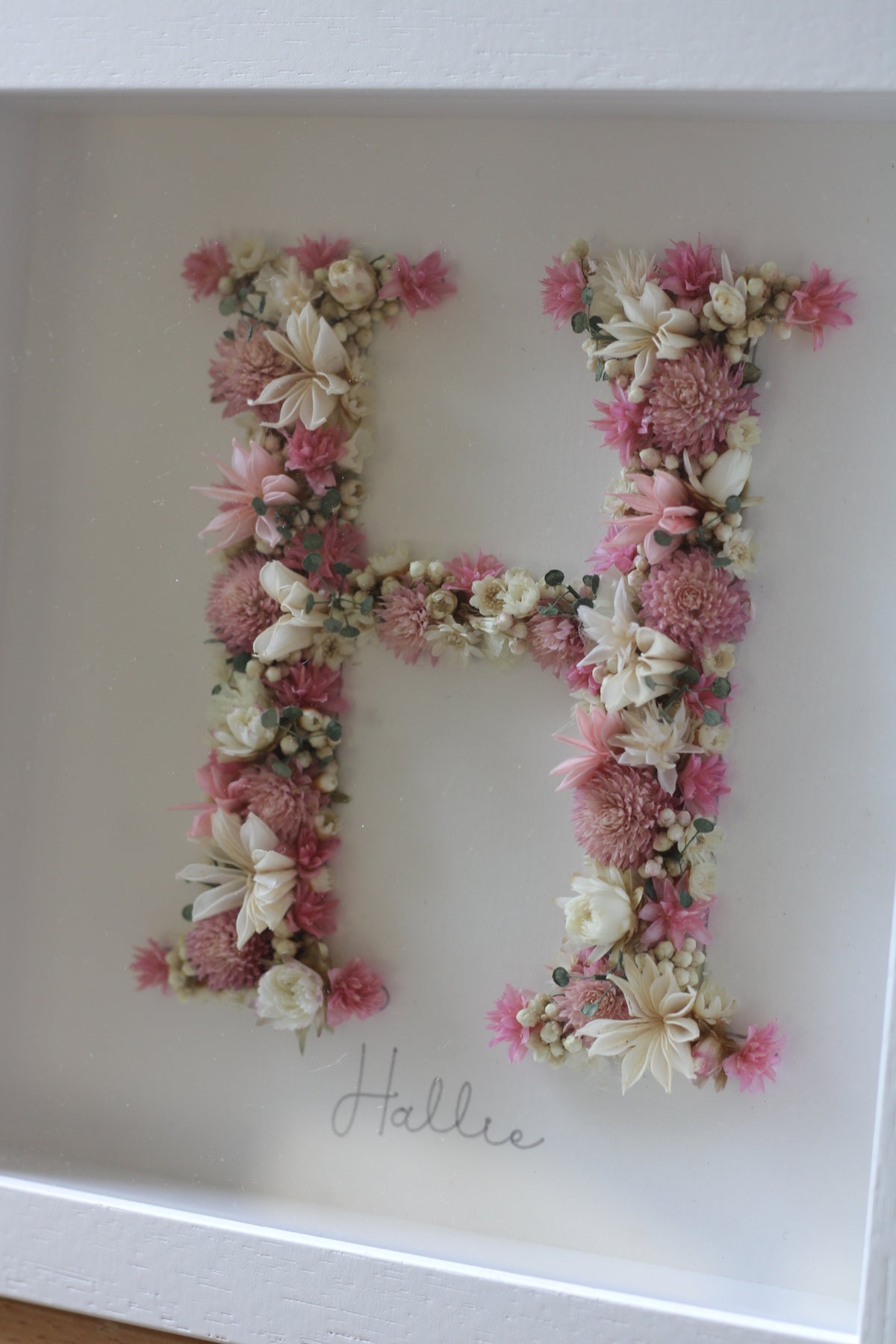 PERSONALISED FLORAL INITIAL FRAME -35x35cm