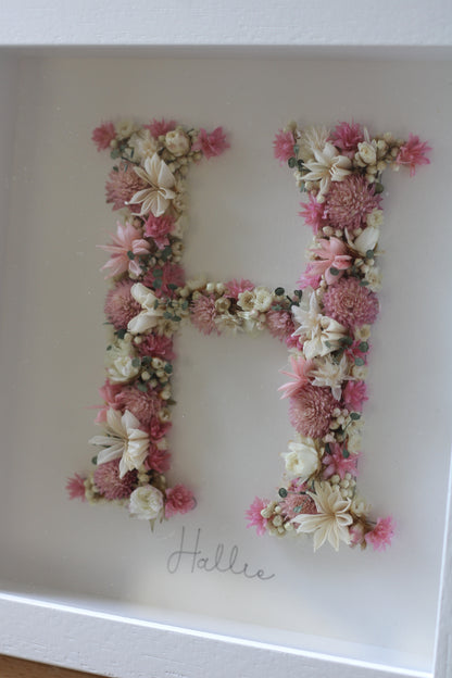 PERSONALISED FLORAL INITIAL FRAME -35x35cm