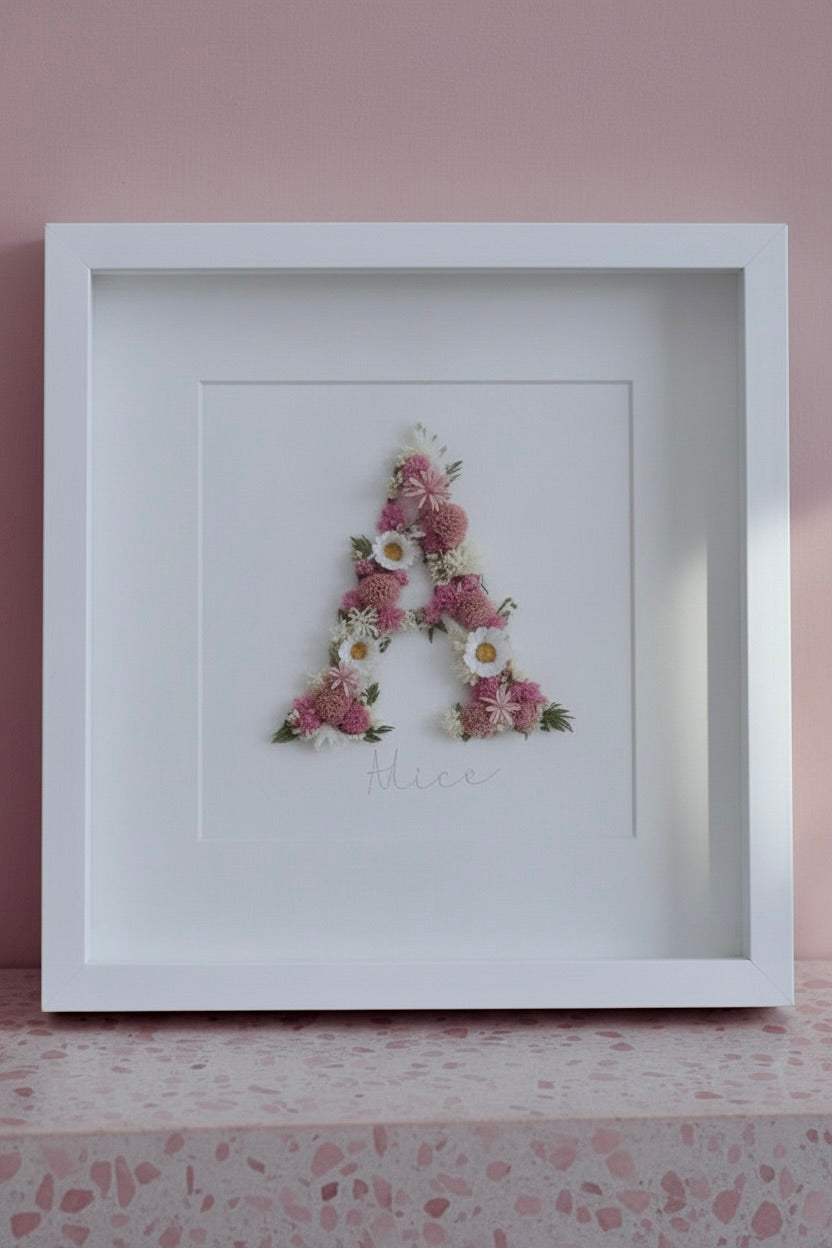 PERSONALISED FLORAL FRAME -35x35cm