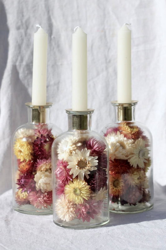 DRIED FLOWER CANDLEHOLDER