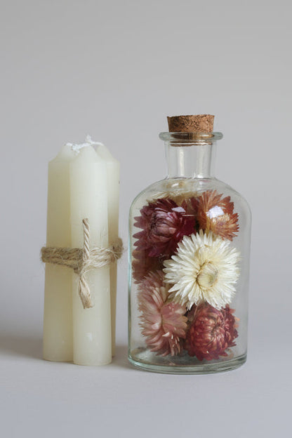 DRIED FLOWER CANDLE BOTTLE