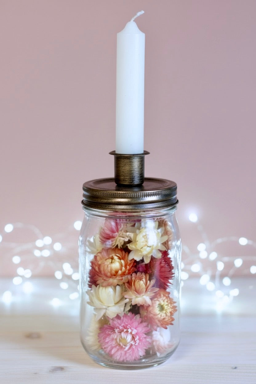 DRIED FLOWER CANDLE JAR