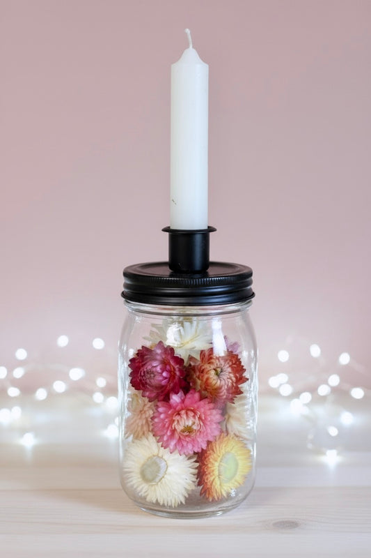 DRIED FLOWER CANDLE JAR