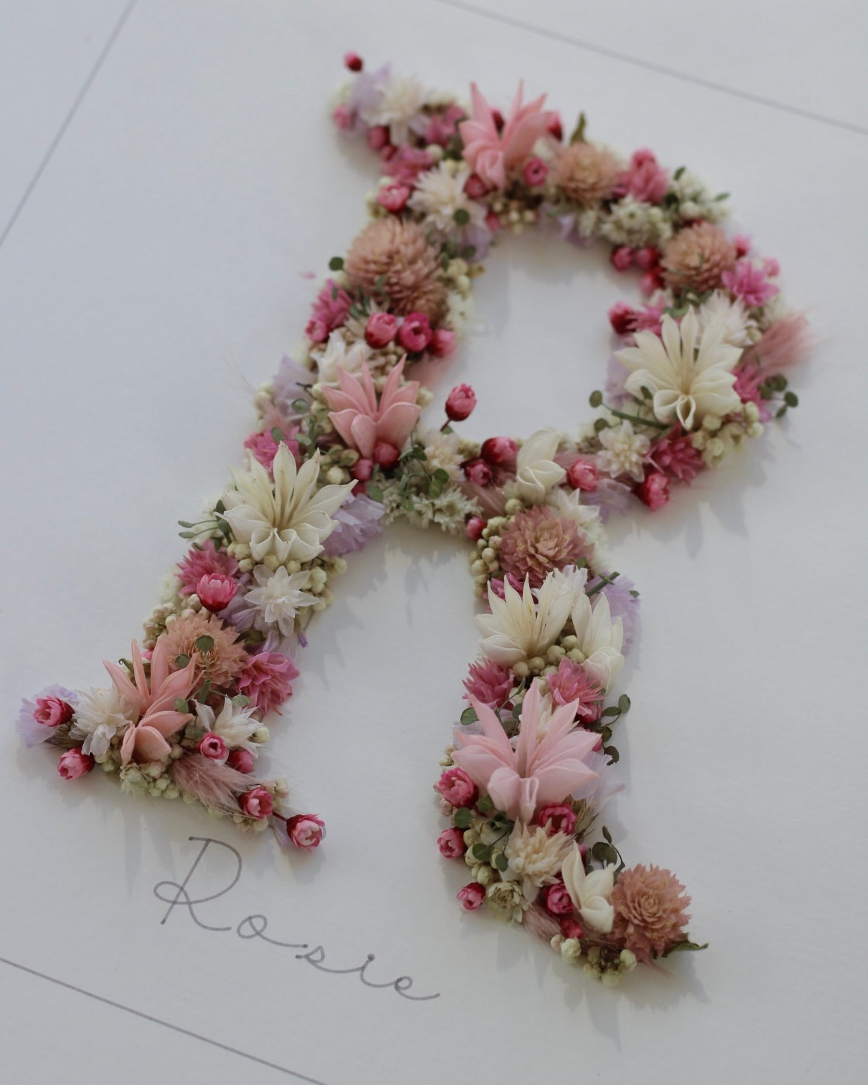 PERSONALISED FLORAL INITIAL FRAME - 24x24 CM